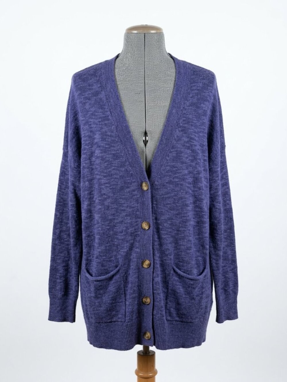 J. Jill L Petites Heather Blue Knit Button Cardigan‎ Size XLP